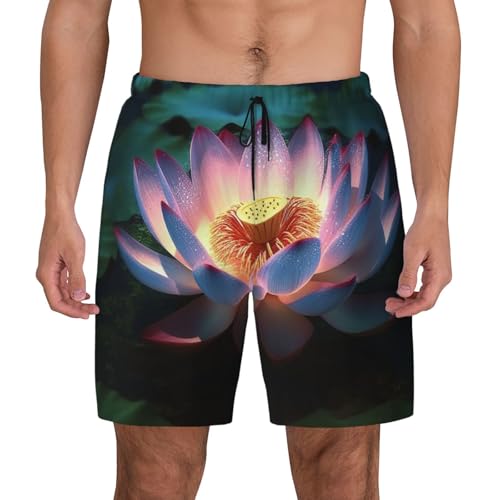 Men's Swim Trunks Quick Dry Board Shorts Flower Beach Shorts with Pocket Bathing Suits for Men