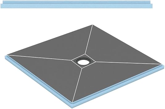 Wedi Fundo Primo Curbed Shower Pan Base w/Click and Seal Drain Unit - 36" x 36" Center Drain