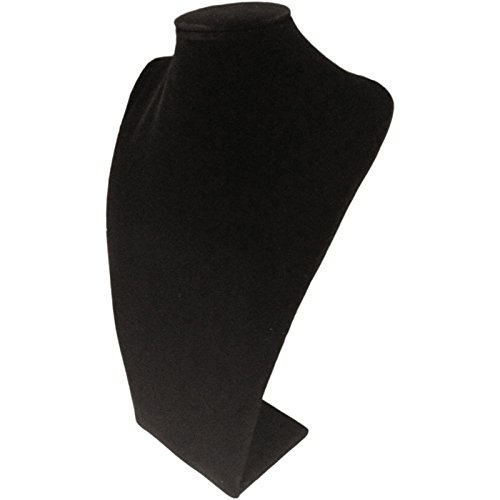Plush Long Bust Jewelry Necklace Display (Black Velvet)