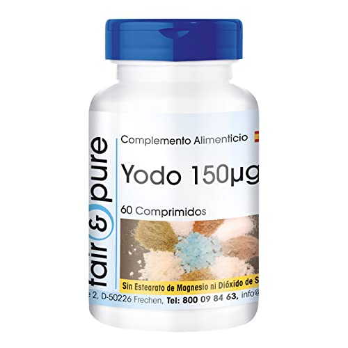Fair & Pure® - Yodo 150µg - Suplemento de Yodo - Procedente de Yoduro de Potasio - Vegano - Alta pureza - 60 Comprimidos