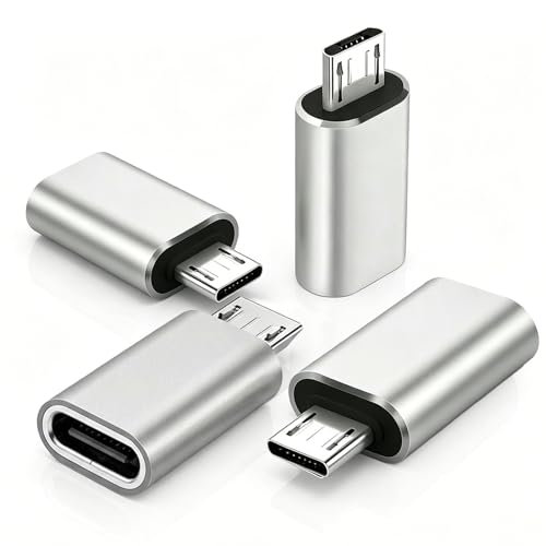 4-Pack usb c to micro usb adapter QC 2.0 Fast Charging & 480Mbps Data Transfer for Samsung LG Huawei Xiaomi & Most Micro USB Devices