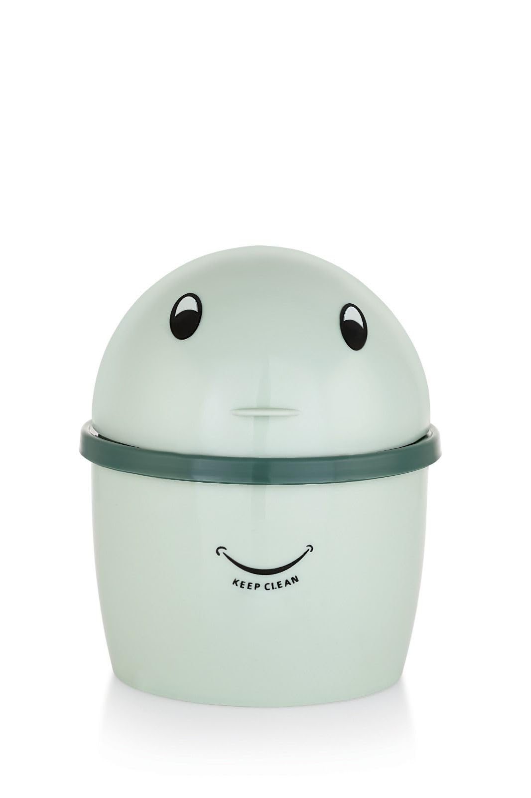 PUTHAK Mini Desktop Trash Can with Swing Lid – Stylish Plastic Wastebasket for Office, Kitchen, Tabletop & Countertop | Small Round Garbage Bin (Large)-image-36
