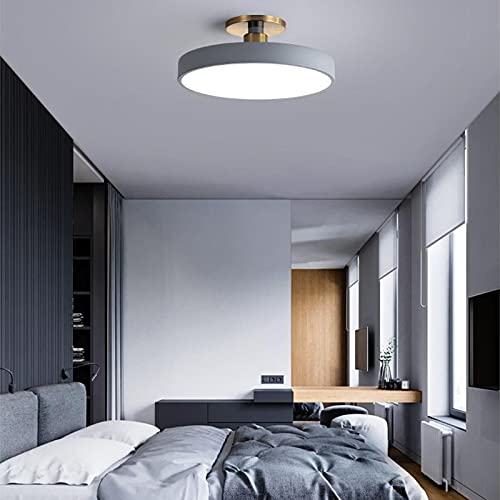 Plafonnier LED en fer forgé Macaron gris avec éclairage moderne 18W