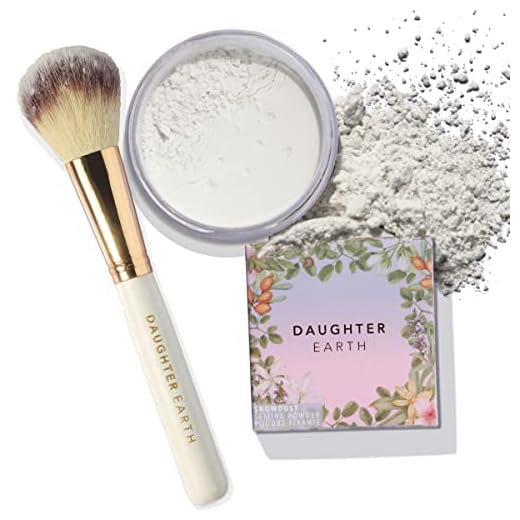 Daughter Earth Snowdust Makeup Setting Powder With Beauty Brush | Hydrates Brightens & Comforts The Skin | Matte Finish Suitable For All Skin Tones | Lightweight & Locks Your Makeup | 12 gm