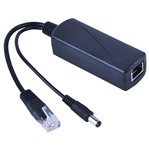 Adaptador divisor PoE JacobsParts 48 V a 12 V, 2 A, compatible con IEEE 802.3af, para cámaras de seguridad, teléfonos VoIP y puntos de acceso inalámbricos miniatura 1
