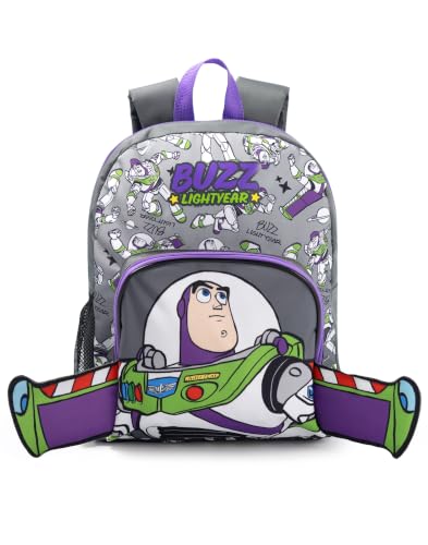 Mochila escolar con cremallera y bolsillo frontal con cara 3D de Toy Story
