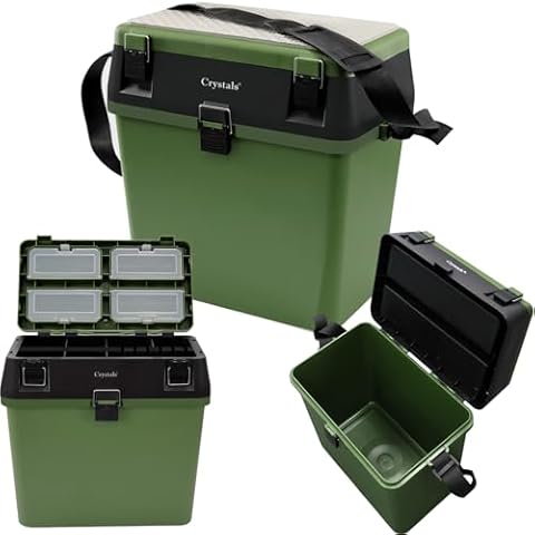 Crystals Fishing Tackle Box with Seat Cover