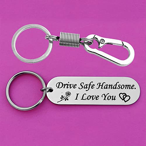 Image of Customize Personalized Laser engraved Drive Safe Keychain Gifts for Husband Dad Boyfriend Valentines Day Father's day Birthday