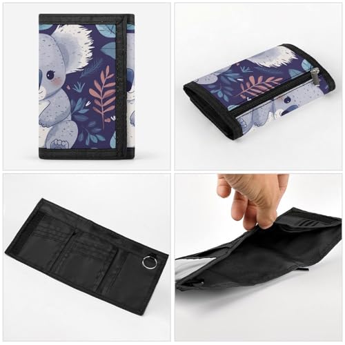 Lovely Koala Trifold Wallet for Men - Money Clip Slim Wallets with Multiple Card Slots Minimalist Small Front Pocket Wallet for Everyday Carry 5