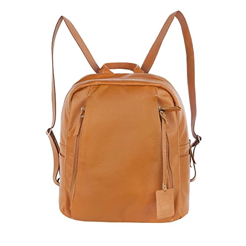 Mochila de Couro Legítmo (Caramelo)