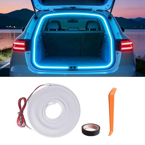 Luz Maletero Coche Tira LED Dinámica para Maletero de Coche 4m 12v Caja Trasera con Sensor Automático Luces Led Coche Interior