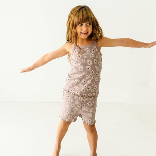Image of MakeMake Organics GOTS Certified Organic Cotton Baby Kids Toddler Girl Top and Short Outfit Set - Daisies, 2-3 Years