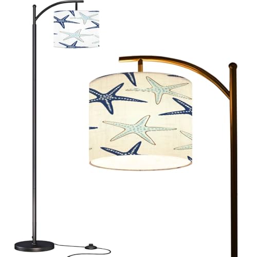 Arc Floor Lamp Coastal nautical starfish repeat pattern...
