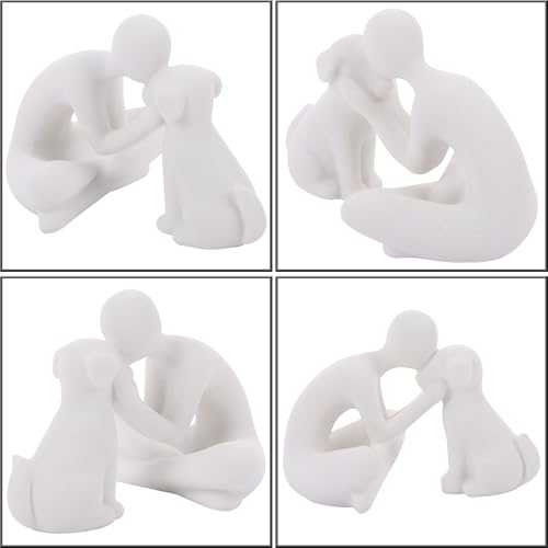Figura Decorativa Hombre y Perro Resina 5.11 in miniatura 4