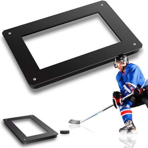 Deekin Hockey Passer Training Aid Hockey Passer Rebounder Heavy Duty Passing Trainer with Rubber Rebounder for Improves Puck Control Passing Shooting One-timers Works on and Off Ice (4way)