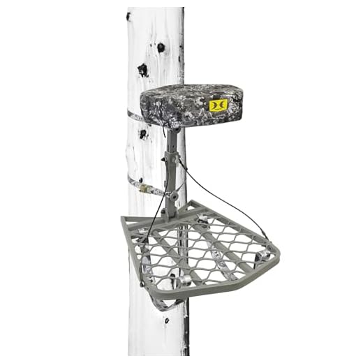 Hawk Helium Ultra Lite Hang-On Stable Lightweight Aluminum Big Game Bow Hunting Tree Stand with 20" x 24" Platform & 16" x 10" Pressure Relieving Memory Foam Seat