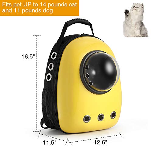 image for LEMONDA Portable Travel Pet Carrier Backpack,Space Capsule Bubble Desi