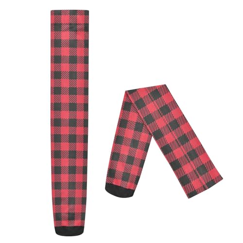 Red Black Buffalo Plaid Women's Knee High Socks Soft Thigh High Socks Casual and Fashion Warm Knee High Stockings for Winter Leg Wear2