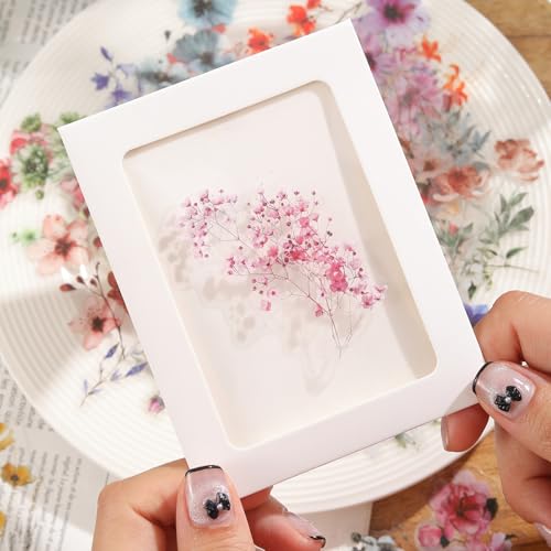 Image of Transparent Flora Scrapbook Stickers Aesthetic Flowers Stickers(Ins) | Transparent & Waterproof Sticker for Scrapbook Journal Water Bottle Kindle, DIY Crafts, Party Supplies