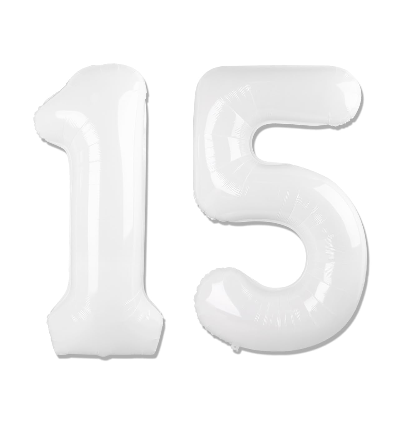 White 15 Balloon - Number Balloon 40 Inch, 15th White Birthday Decorations