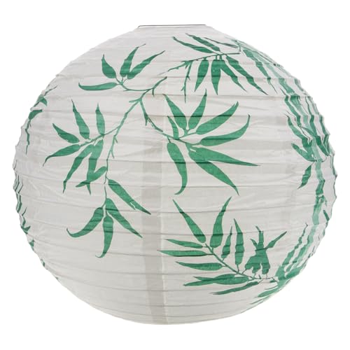 SHINEOFI Lanterne en Papier Japonaise Suspendue 40 CM Motif Fleur de Cerisier et Bambou Vert Lanterne Décorative Extérieure pour Mariage Restaurant et Fête...