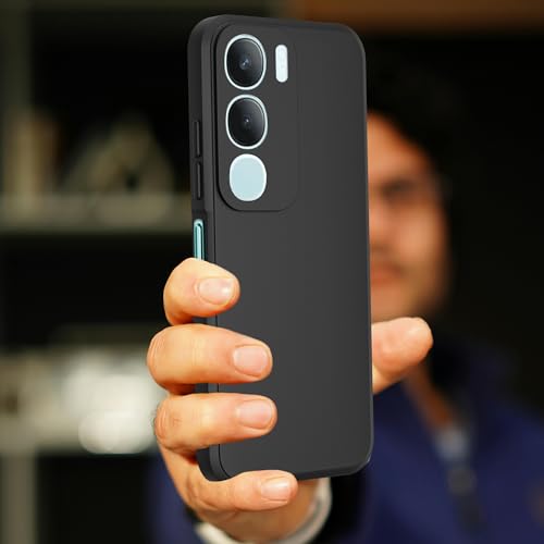 Image of A rtistque Back Cover Case for Vivo Y29 / Vivo Y19s with Camera Protection | Shockproof TPU|Stylish Protective Design|Slim Fit|Ultra Matte| Back Cover - Black