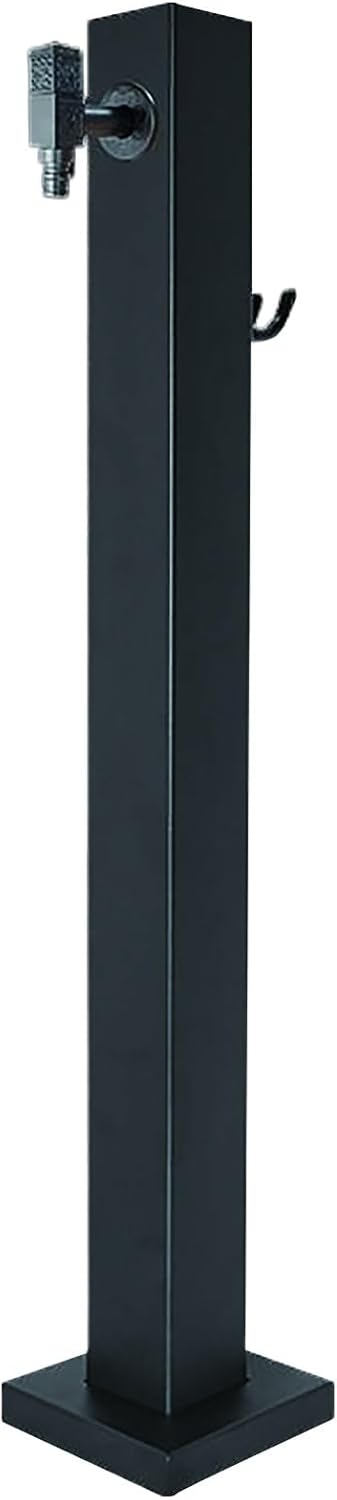 Stainless Steel Garden Water Column with Faucet - 24in Square Villa Water Feature, Stylish Garden Hose Holder for Backyard & Patio Decor - Durable Outdoor Watering Solution