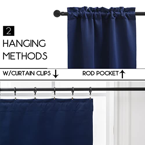 Pickluc 24 Inch Long Tier Curtains For Small Window Treatment, Short Blackout Curtain With Rod Pocket - Half Window Curtains For Kitchen, Cabinet, Basement, Camper, 2 Panels, Navy, 30 Inches Wide… #TOP3