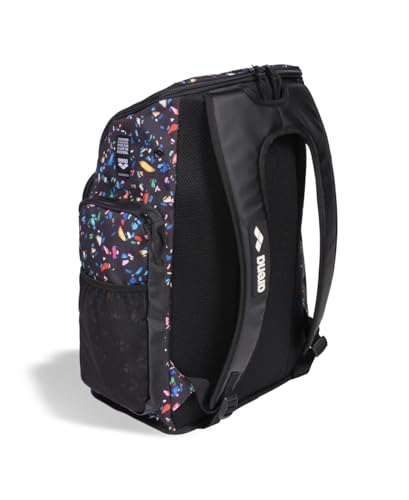 Image of ARENA Spiky III Backpack 45 Swimming Athlete Sports Gym Rucksack Large Training Gear Equipment Swim Bag for Men and Women, 45 Liters, Confetti Black