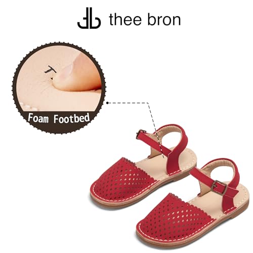 Image of THEE BRON Toddler Floral Cutout Closed Toe Sandals for Girls Breathable Summer Shoes