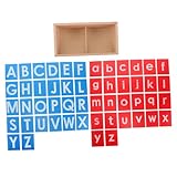 VICASKY Montessori Sandpapier Buchstaben Lernset aus Holz Pädagogisches Alphabet Werkzeug für Vorschule und Kindergarten Sprachförderndes Montessori Lernspielzeug Lehrerbedarf und