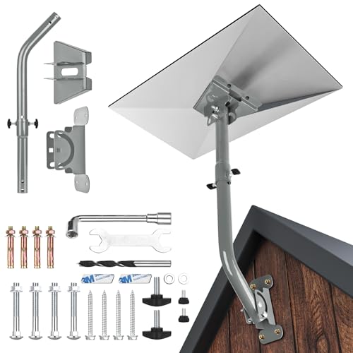 starlink Gen 3 Mount 360° Adjustable V3 Starlink Wall Mount Starlink Gen3 Pole Mounting Kit with Starlink Gen 3 Pipe Adapter for Gen3 Starlink Internet Kit Satellite (Grey)