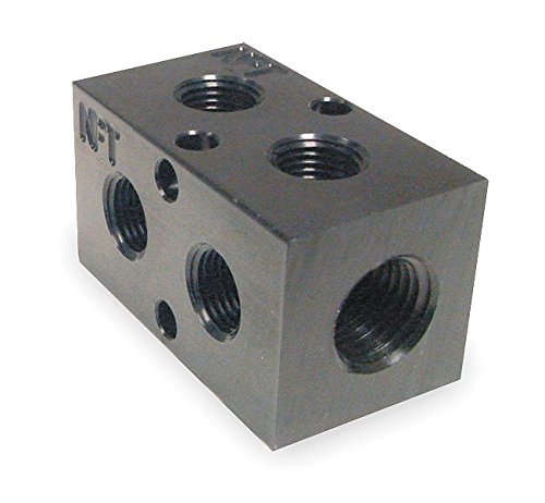 Pneumadyne M20-250-2-90, Manifold, 90 Degree Ports, 2-Station, 1/4 NPT Input, 1/8 NPT Output