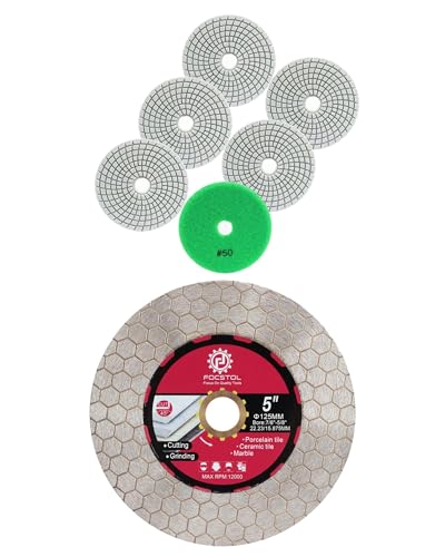 Disque diamant de polissage grain 50 et lame 125mm double face pour coupe nette