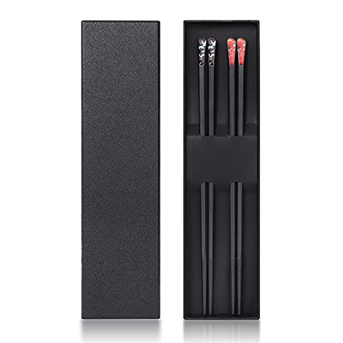 2-Paar Fiberglas Spülmaschinenfest Essstäbchen Wiederverwendbare Japanische Art Cover