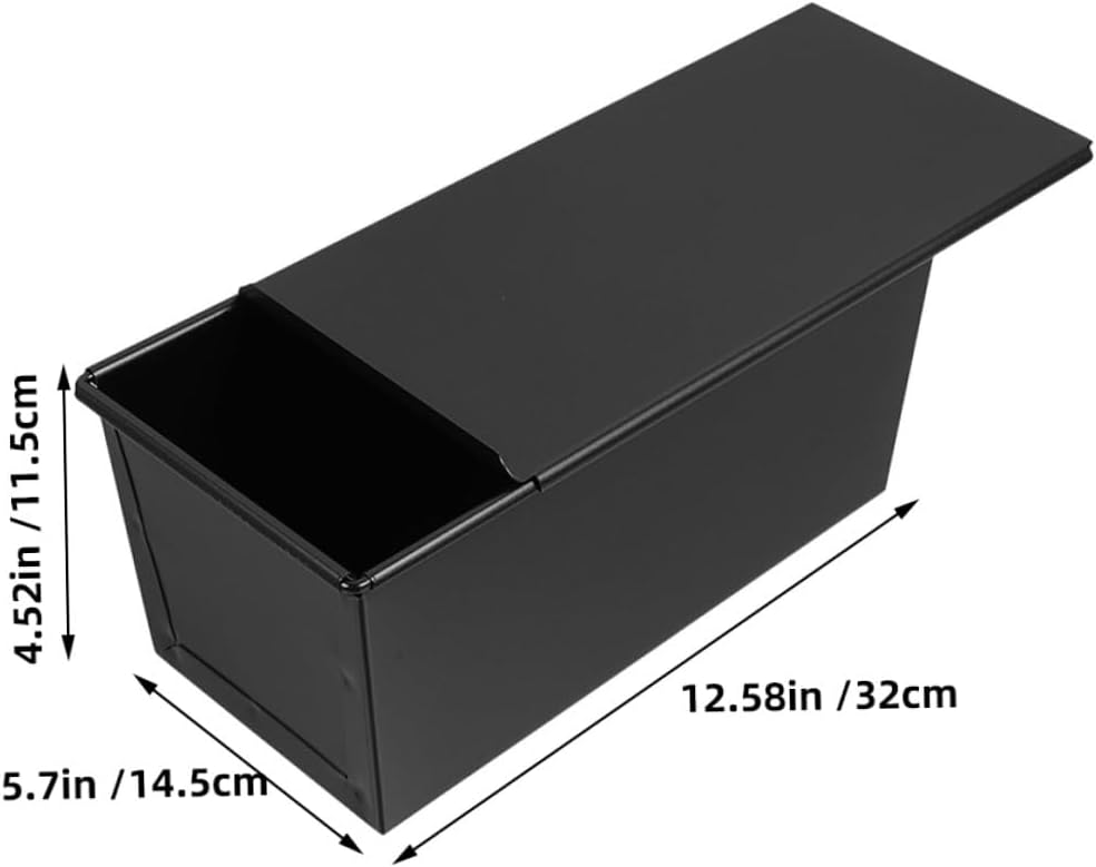 TOYANDONA Nonstick Stainless Iron Loaf Pan with Sliding Lid Bread Baking Mold for Homemade Toast Freshness Retention Covered Toast Box Capacity Kitchen Bakeware