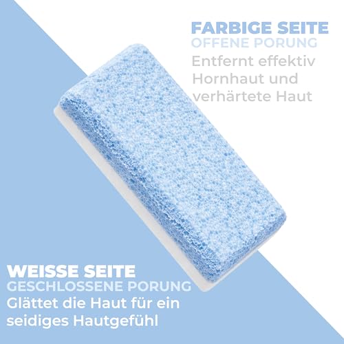 Elabella - Doppelaktion Fußpflege Bimsstein - 2 Stück - Ein Seite ist ein Effektiver Hornhautentferner für Grobe Hornhaut und die Andere Seite Weicht die Haut auf - Fußpeeling für Perfekte Fußpflege