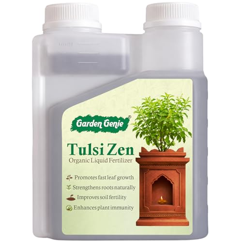Image of Garden Genie TulsiZen - Organic Liquid Fertilizer for Tulsi Plants, 250ml | Plant Food with Growth Nutrients | Growth Booster for Healthy Leaves, Strong Roots & Daily Vitality