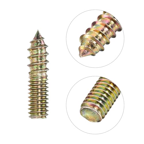 Image of uxcell 5 /16-18x1-1 /4 Hanger Bolts, 8pcs Double Ended Screws Wood Dowel Screws for Furniture