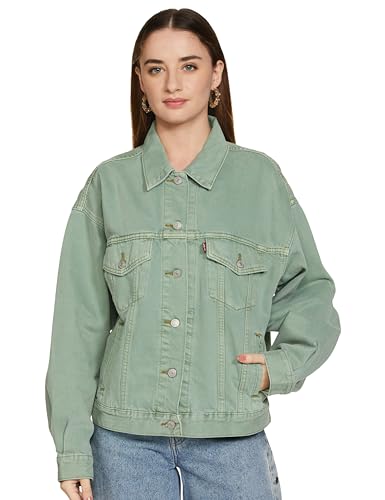 Image of Levi's Cotton Women's Maxi Coat (A1743-0017 M Green)