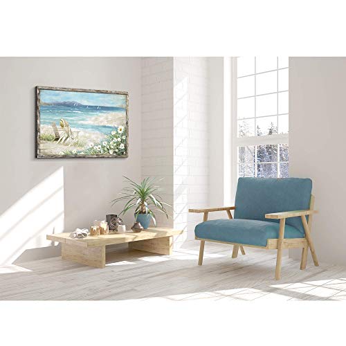 Abstract Beach Framed Painting Artwork: Seaside Chair Wall Art Seascape Hand Painted Painting for Vacation Villa (45" W x 30" H, Multiple Sizes/Material) - Image 8