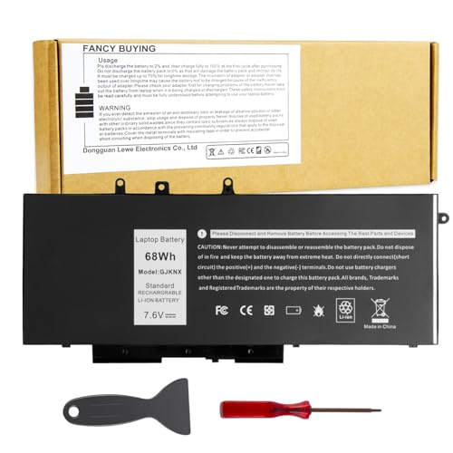 Image of Fancy Buying 68Wh GJKNX Laptop Battery Replacement for Dell Latitude 5480 5580 5490 5590 5491 5591 5495 5488 Notebook 0GD1JP GD1JP DY9NT 0DY9NT 5YHR4 KCM82 0KCM82