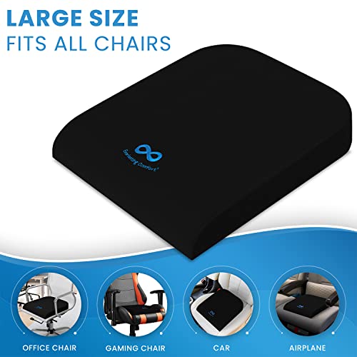 Everlasting Comfort Memory Foam Seat Cushion - Stadium Seat Cushion, Bleacher Cushion For Indoor, Outdoor Use - Extra Wide, Thick Seat Pad For Comfortable Sitting - Ideal For Work, Car, Outdoor Events #TOP7