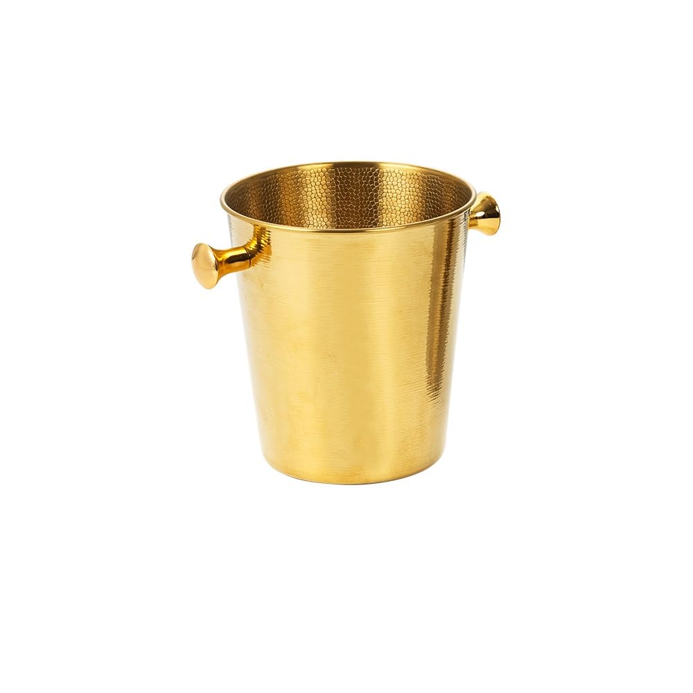 Morleos Sektkühler Piccolo 3 Liter Gold Edelstahl 15,3 x 16,5 cm | Flaschenkühler Weinkühler Champagnerkühler Eiswürfelbehälter Eiseimer Barzubehör Geschenk für Frauen