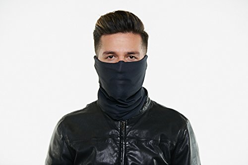 Seamless Outdoor Face/Ski Mask Bandanna Breathable, Dust Proof - Great for Skiing, Snowboarding, Motorcycle, Bicycle, Running, Camping, Hiking (4 PACK, Plain Black, Angry Clown, Warchild, Army)