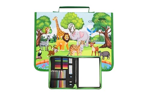 créalynes Zeichentasche für Tiere – vollständiger Zeichenkoffer und...