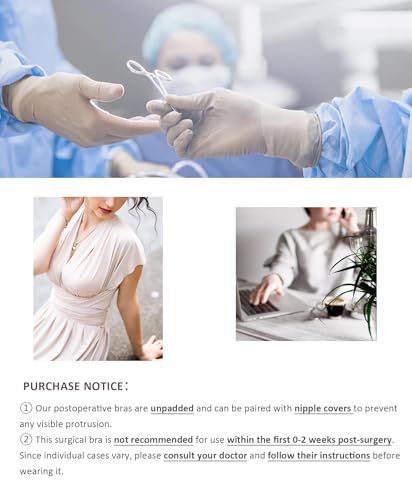 Image of FeelinGirl Post Surgery Bras for Women Front Closure Mastectomy Bras Surgical Wireless Full Coverage Compression Bra