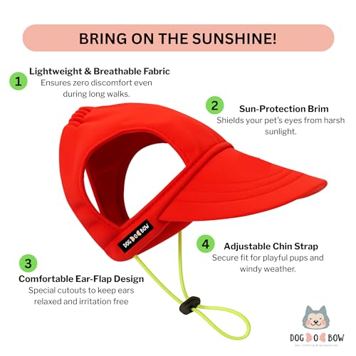 Image of Dog-O-Bow Baseball Cap for Dogs | Premium, Soft & Breathable Cap (Large)