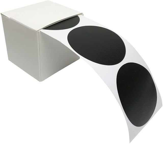 100 pieces of chalkboard stickers, round labels, vinyl stickers, table stickers in a practical dispenser box
