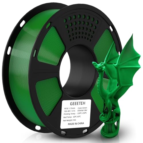 GEEETECH 3D Filament PETG 1 75 mm 1 kg für 3D Drucker Grün Maßgenauigkeit +/- 0 02 mm
